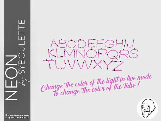 sims 4 cc patreon early release neon alphabet set by syboubou 2