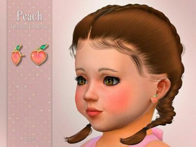 Peach Toddler Earrings By Suzue Sims 4 CC