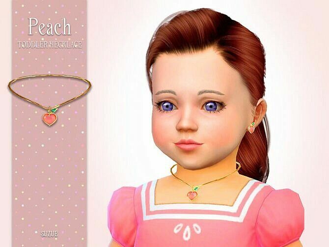 Peach Toddler Necklace By Suzue Sims 4 CC