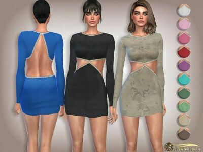 Pear Embellished Bodycon Dress By Harmonia Sims 4 CC