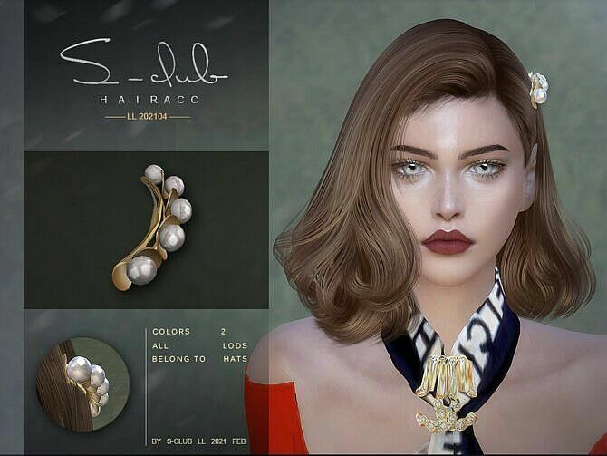 Pearl Hairpin 202104 By S-Club Ll Sims 4 CC