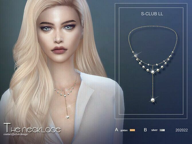 Pearl Necklace 202022 By S-Club LL Sims 4 CC