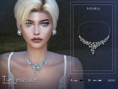 Pearl Necklace 202101 By S-Club LL Sims 4 CC