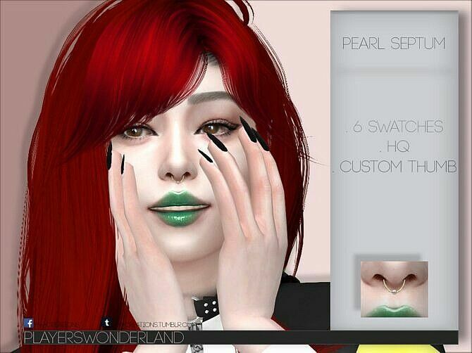 Pearl Septum By Playerswonderland Sims 4 CC