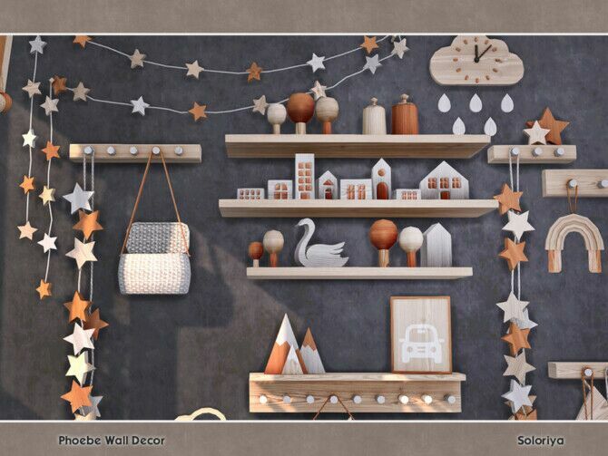 sims 4 cc phoebe wall decor by soloriya 2