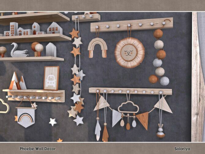 sims 4 cc phoebe wall decor by soloriya 3