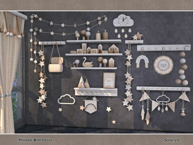 sims 4 cc phoebe wall decor by soloriya 4