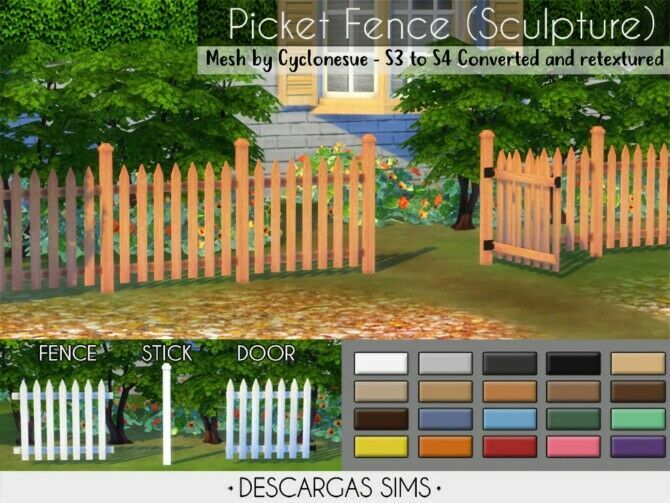 Picket Fence At Descargas Sims Sims 4 CC