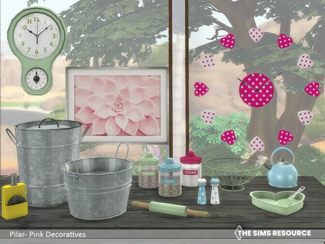 sims 4 cc pink decoratives by pilar 2