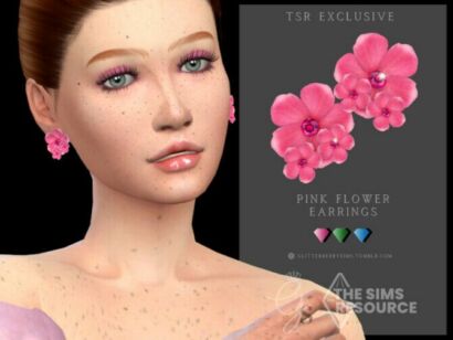 Pink Flower Earrings By Glitterberryfly Sims 4 CC