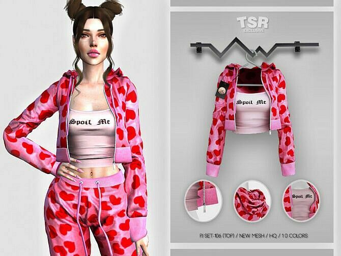 PJ SET-106 TOP BD408 By Busra-Tr Sims 4 CC