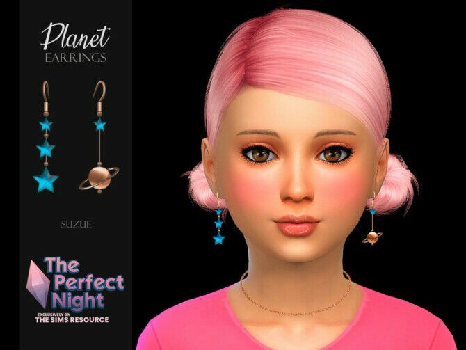 Planet Earrings Child By Suzue Sims 4 CC