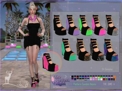 Platform Sandals Neonis By Dansimsfantasy Sims 4 CC