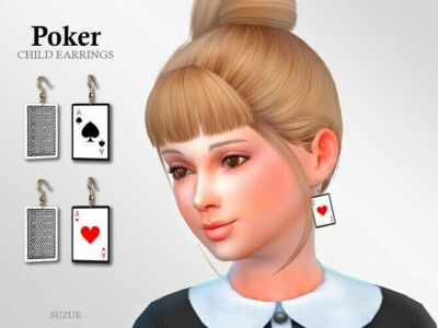 Poker Child Earrings By Suzue Sims 4 CC