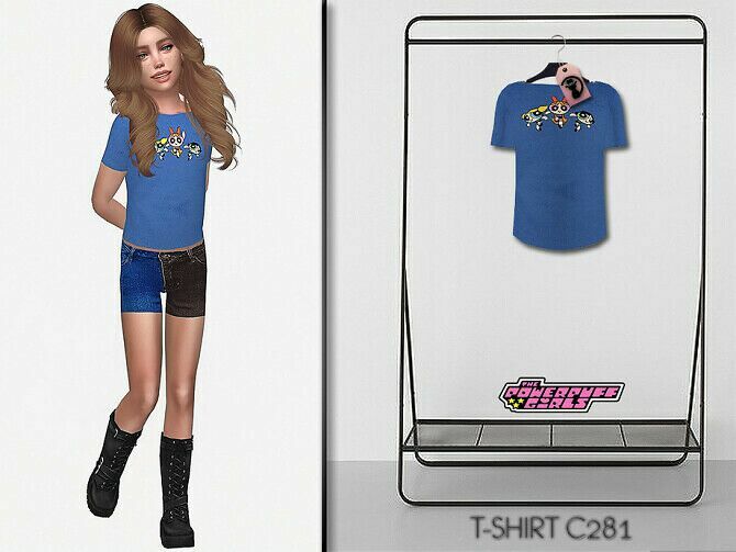 Powerpuff Girls T-Shirt C281 By Turksimmer Sims 4 CC