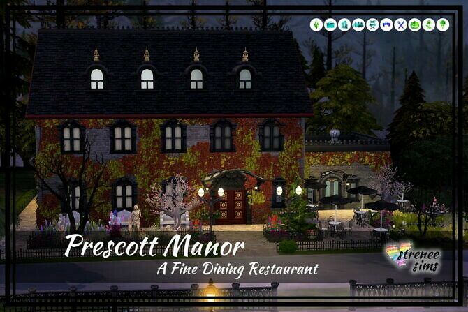 Prescott Manor Restaurant At Strenee Sims Sims 4 CC