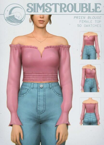 Prien Blouse At Simstrouble Sims 4 CC