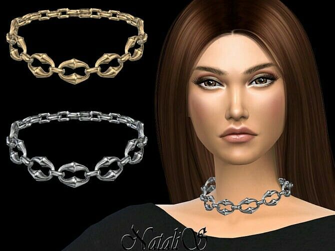 Puff Link Necklace By Natalis Sims 4 CC