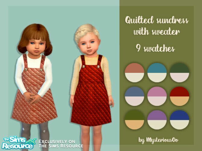 Quilted Sundress With Sweater By Mysteriousoo Sims 4 CC