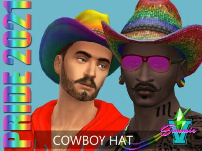 Rainbow Cowboy Hat By Simmiev Sims 4 CC