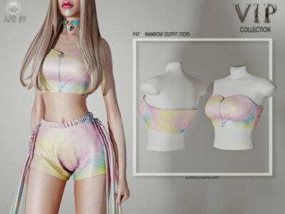 Rainbow Outfit (Top) P47 By Busra-Tr Sims 4 CC