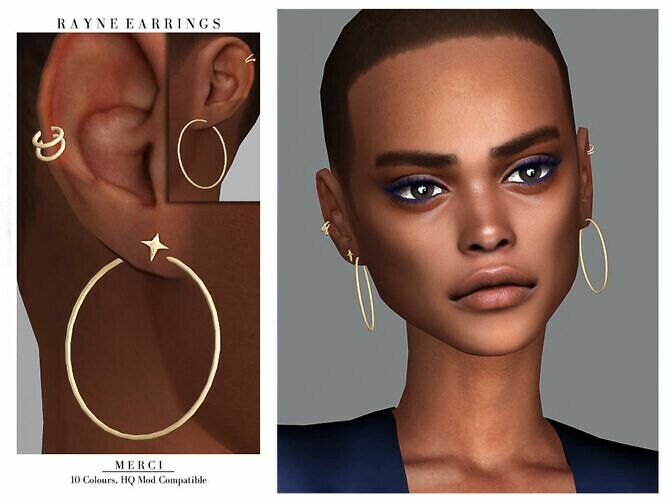 Rayne Earrings By Merci Sims 4 CC