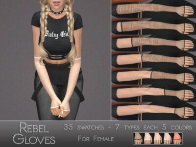 Rebel Gloves By Dissia Sims 4 CC