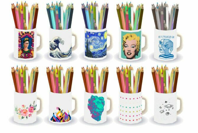 sims 4 cc recolors of imadakos pencil mugs at riekus13 2