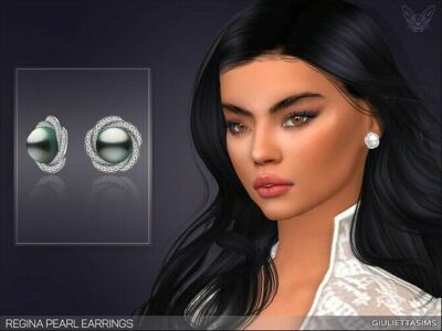 Regina Pearl Earrings By Feyona Sims 4 CC