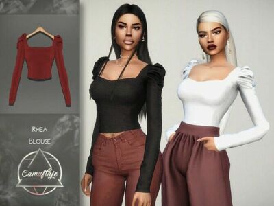 Rhea Blouse By Camuflaje Sims 4 CC