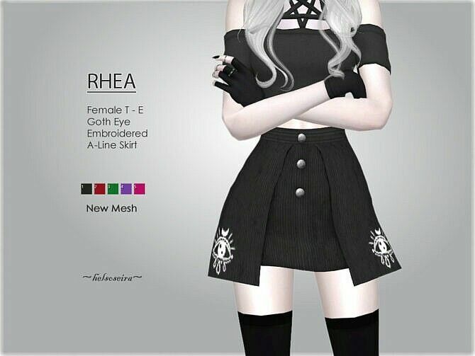 sims 4 cc rhea mini skirt by helsoseira 2