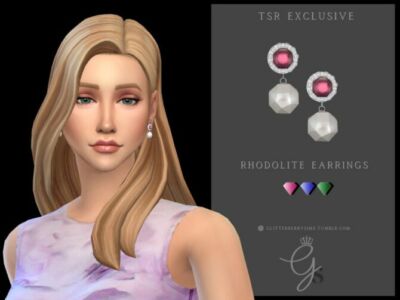 Rhodolite Earrings By Glitterberryfly Sims 4 CC