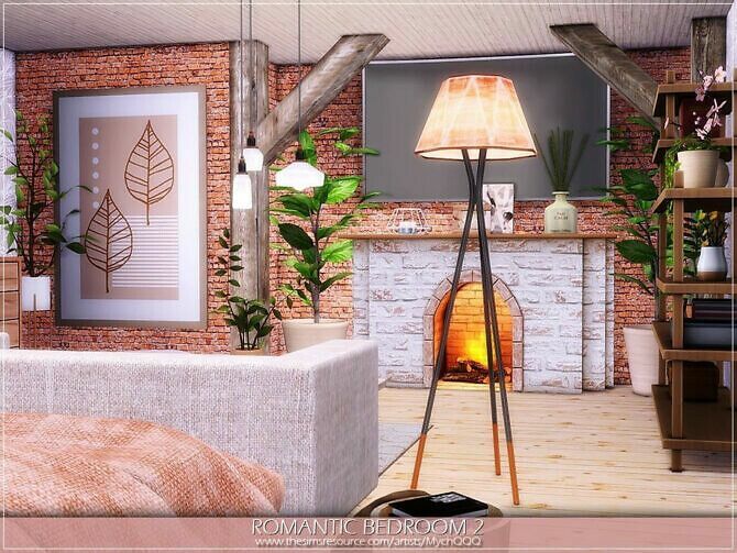 sims 4 cc romantic bedroom 2 by mychqqq 2