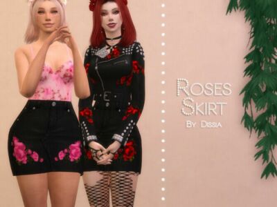 Roses Skirt By Dissia Sims 4 CC