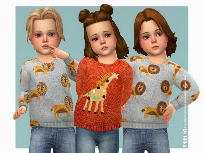 Safari Animals Sweater By Lillka Sims 4 CC