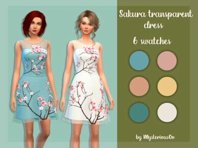 Sakura Transparent Dress By Mysteriousoo Sims 4 CC