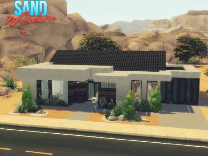 Sand Modern House By Genkaiharetsu Sims 4 CC