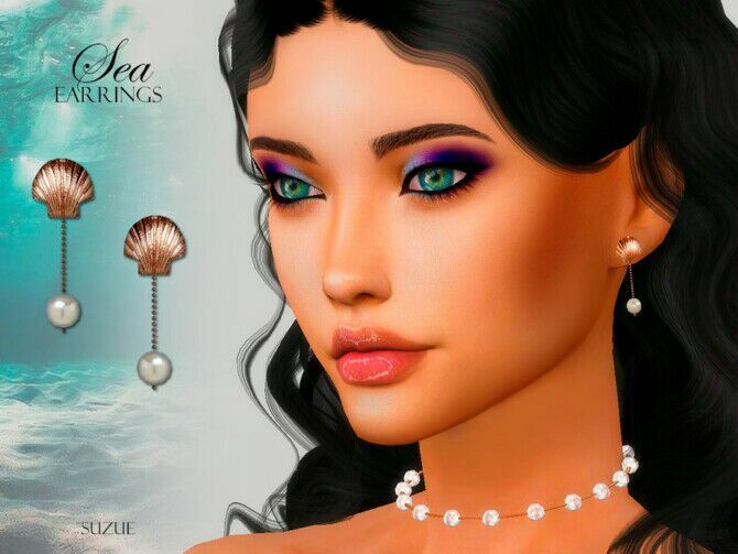 SEA Earrings By Suzue Sims 4 CC