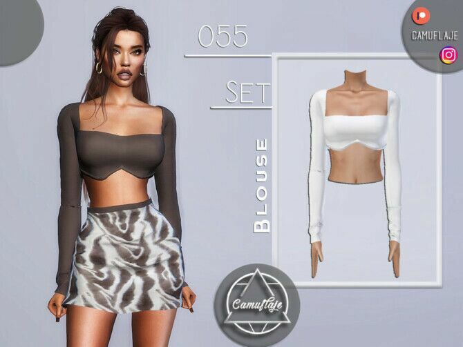 Set 055 – Blouse By Camuflaje Sims 4 CC