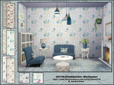 Shabbychic Wallpaper By Danuta720 Sims 4 CC