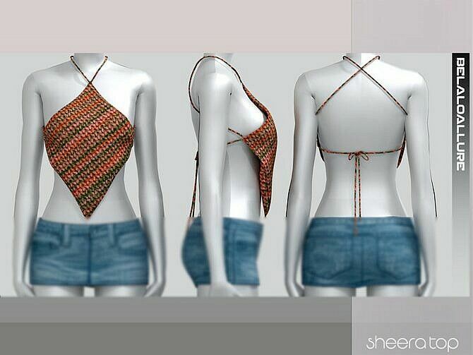 Sheera Knit TOP By Belaloallure Sims 4 CC