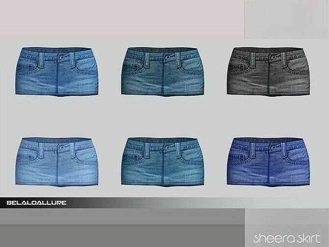 Sheera Mini Denim Skirt By Belaloallure Sims 4 CC