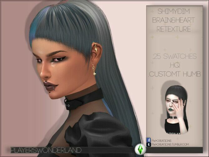 Shimydim Brain&Heart Hair Retexture By Playerswonderland Sims 4 CC