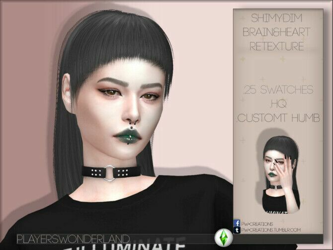 sims 4 cc shimydim brainheart hair retexture by playerswonderland 2