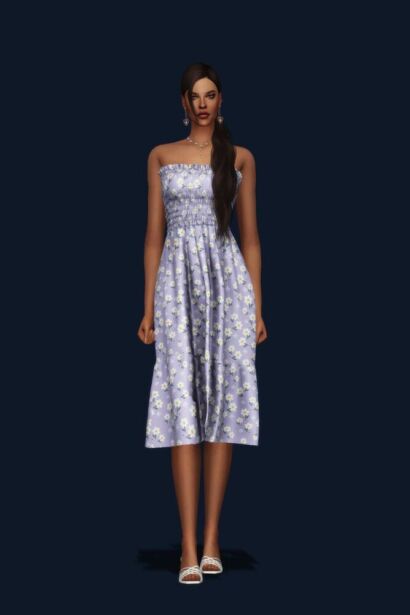 Shirring Tube Top Dress At Gorilla Sims 4 CC