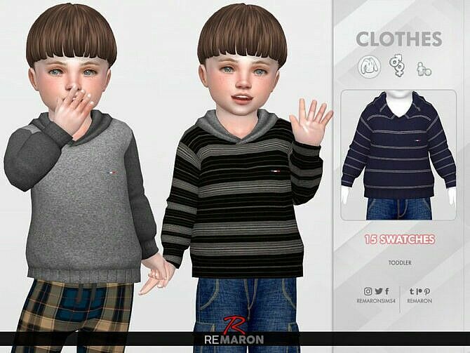 Simple Hoodie For Toddler 01 By Remaron Sims 4 CC