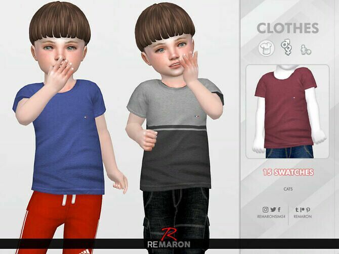 Simple Shirt For Toddler 01 By Remaron Sims 4 CC