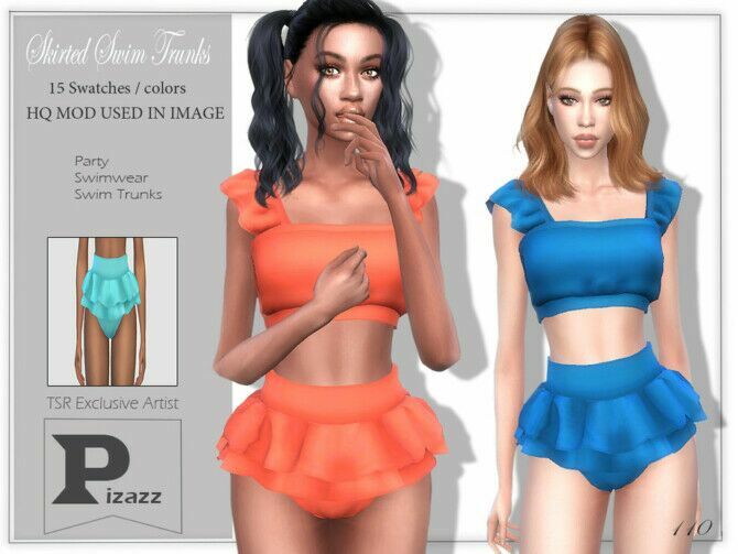 Skirted Swim Trunks By Pizazz Sims 4 CC