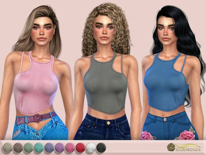 Sleeveless Sheath Casual Tank By Harmonia Sims 4 CC