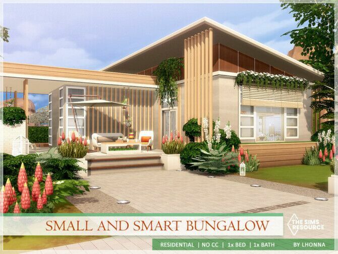 Small And Smart Bungalow By Lhonna Sims 4 CC